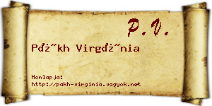 Pákh Virgínia névjegykártya